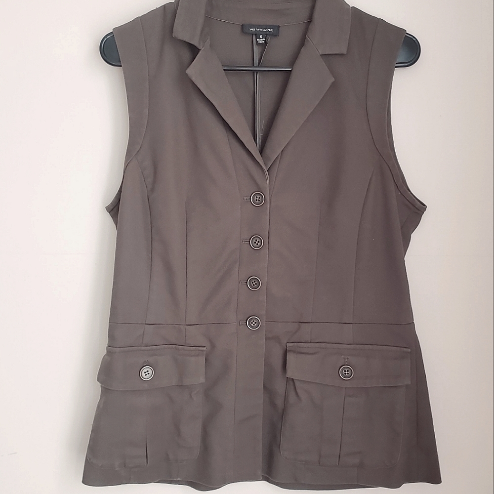 Saks Fifth Avenue Green Vest
